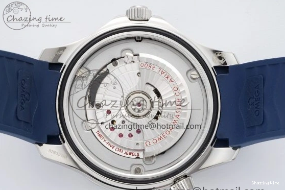 0305 SmartChoice Seamaster Diver 300M ZF 1:1 Best Edition Blue Ceramic Gray Dial on Blue Rubber Strap A 7735